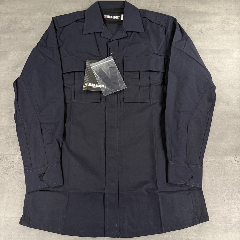 Blauer TenX Shirt Mens SM 8731 Dark Navy Ripstop Tactical Long Sleeve Uniform